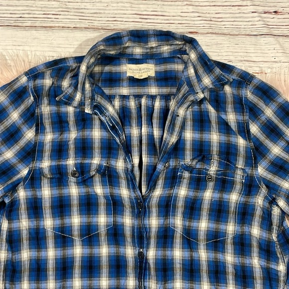 Denim & Supply Ralph Lauren Plaid Blue Button Down Top - Picture 8 of 9